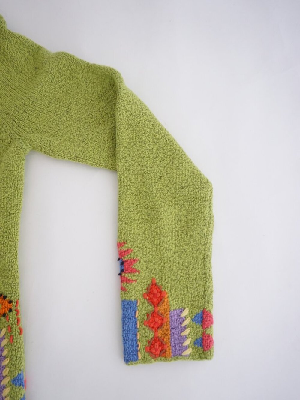 Vintage NorthStyle Green Southwestern Embroidered Button Cotton Blend Cardigan S - Picture 3 of 11